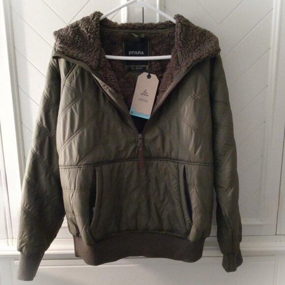 Prana Esla Hooded Half Zip Small Green Pullover Jacket - Picture 4 of 11